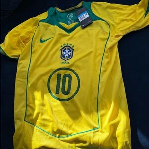 Nike Yellow and Green Brazil Jersey